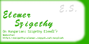 elemer szigethy business card